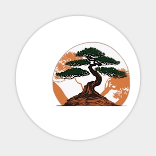 Serene Bonsai Tree Circle Art No. 570 Magnet